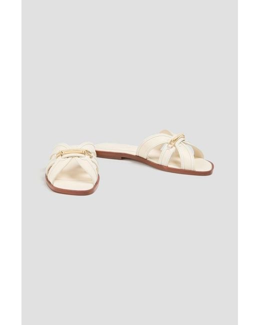Zimmermann White Embellished Leather Sandals