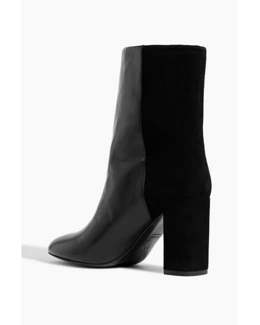 Stuart Weitzman Black Ankle boots aus leder und veloursleder