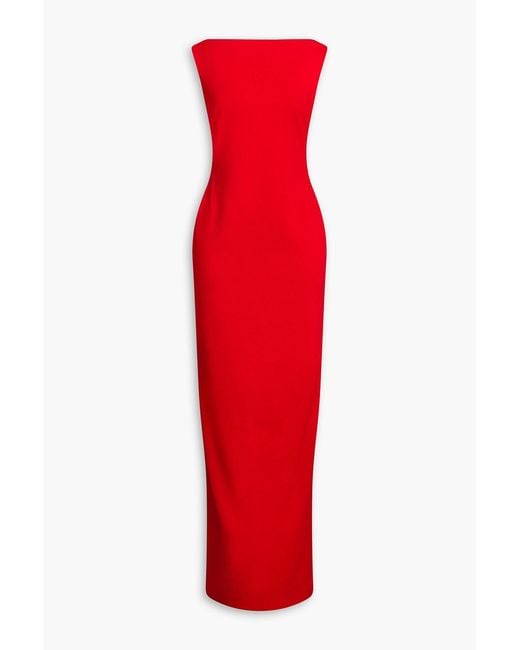 Solace London Red Cutout Crepe Maxi Dress
