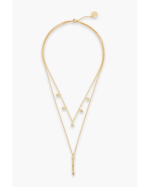 Maje Blue Gold-tone Crystal Necklace