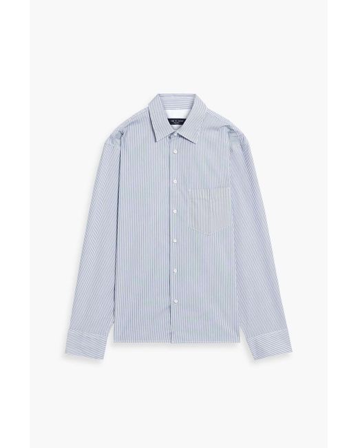 Rag & Bone Blue Dalton Striped Cotton-Blend Poplin Shirt for men