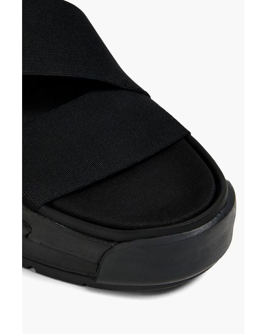 Y-3 Black Rivalry Grosgrain Platform Slingback Sandals for men