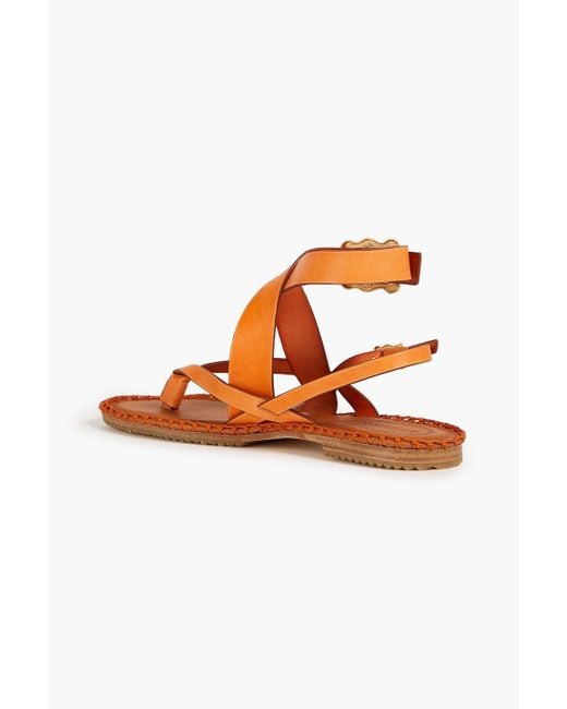 Zimmermann Orange Leather Sandals