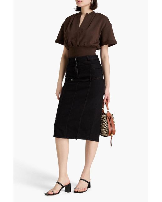 Jacquemus Black De nîmes criollo bleistiftrock aus denim mit gürtel