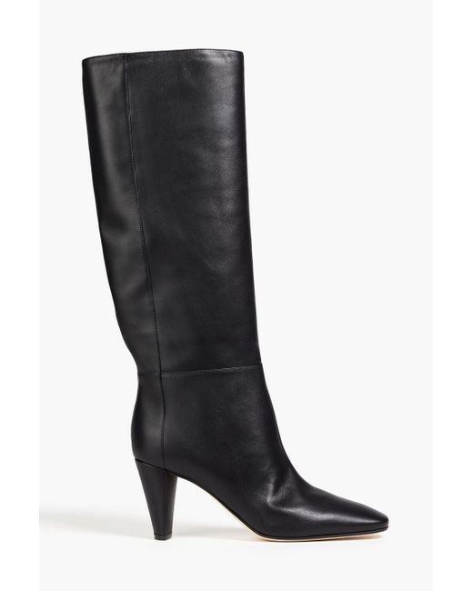 Sergio Rossi Black Leather Knee Boots