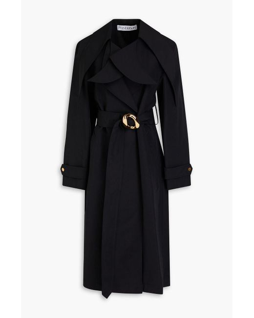 J.W. Anderson Black Belted Cotton-blend Faille Trench Coat