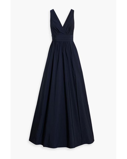 Marchesa Blue Draped Taffeta Gown