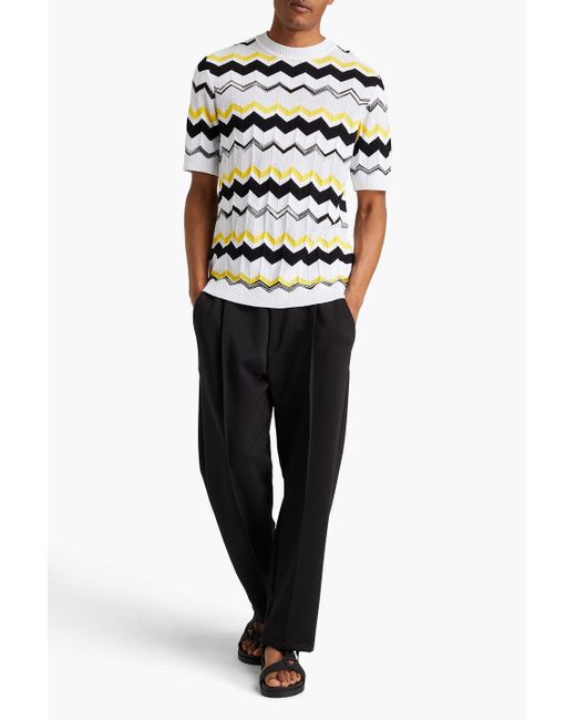 Missoni Gray Crochet-knit Cotton-blend T-shirt for men
