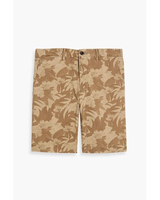 Slowear Natural Floral-Print Cotton-Blend Shorts for men