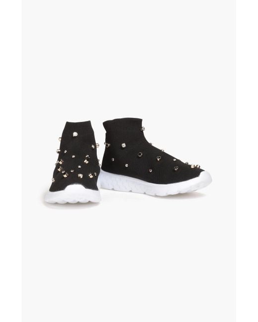 High top store knit sneakers