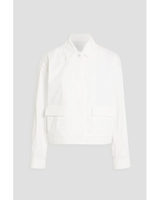 Max Mara Studio White Baffo Cotton-blend Twill Jacket