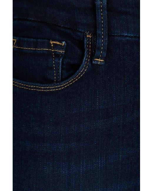 FRAME Blue Le Crop Mini Boot High-rise Bootcut Jeans