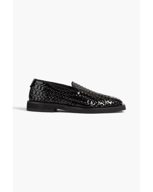 Emporio Armani Loafers aus geflochtenem lackleder in Black für Herren