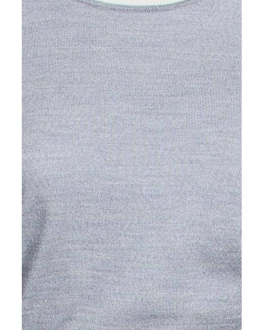3.1 Phillip Lim Blue Chiffon-Paneled Wool Top