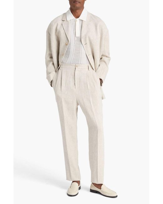 Dolce & Gabbana White Linen Canvas Pants for men