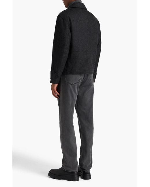 Rag & Bone Black Eddy Double-Breasted Wool-Blend Felt Jacket for men