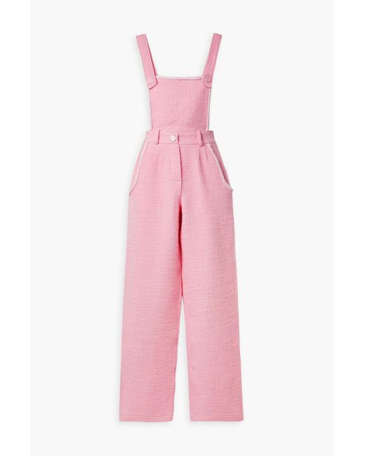 ROWEN ROSE Pink Wool-tweed Jumpsuit