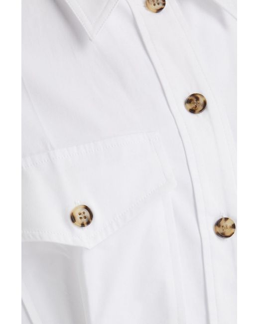 Victoria Beckham White Cotton-blend Poplin Shirt