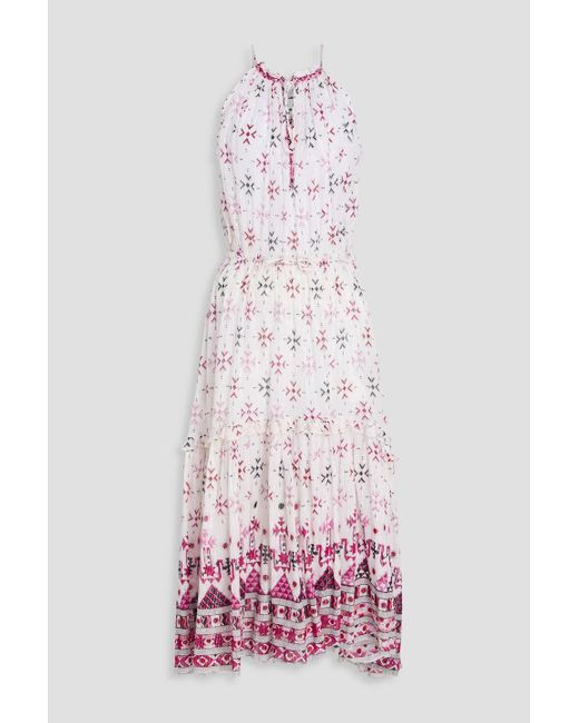 Isabel Marant Pink Kabelino Metallic Printed Cotton-blend Gauze Midi Dress