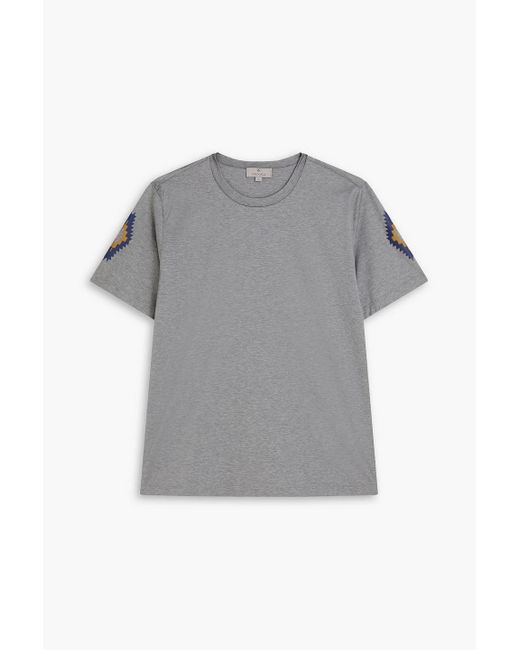 Canali T-shirt aus baumwoll-jersey mit print in Gray für Herren