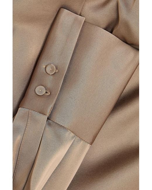 A.Emery Brown Aitken Draped Satin Blouse