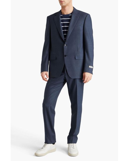 Canali Blue Wool-twill Suit for men