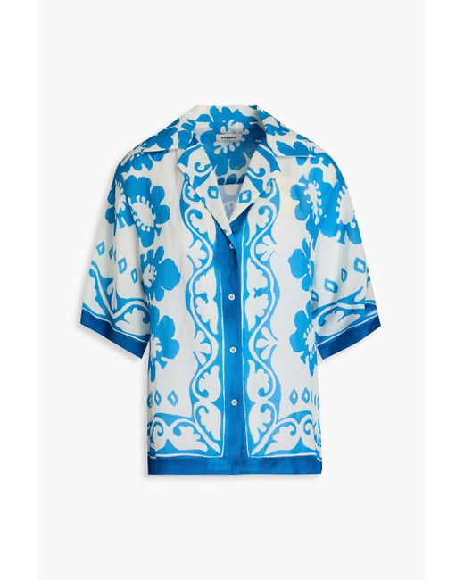 Sandro Blue Printed Woven Shirt