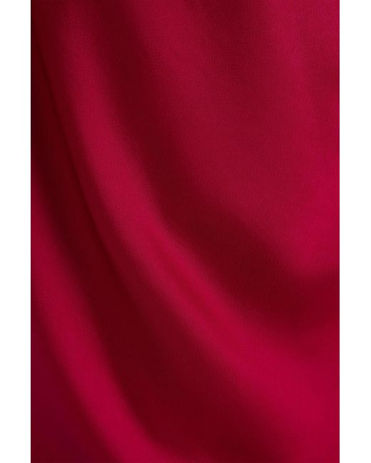 Jonathan Simkhai Red Cameron One-Shoulder Satin-Crepe Mini Dress