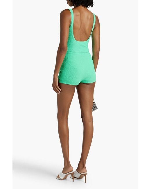 T By Alexander Wang Green Skirt-Effect Stretch-Jacquard Bikini Briefs