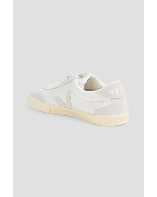 Veja White Volley Suede And Leather Sneakers for men