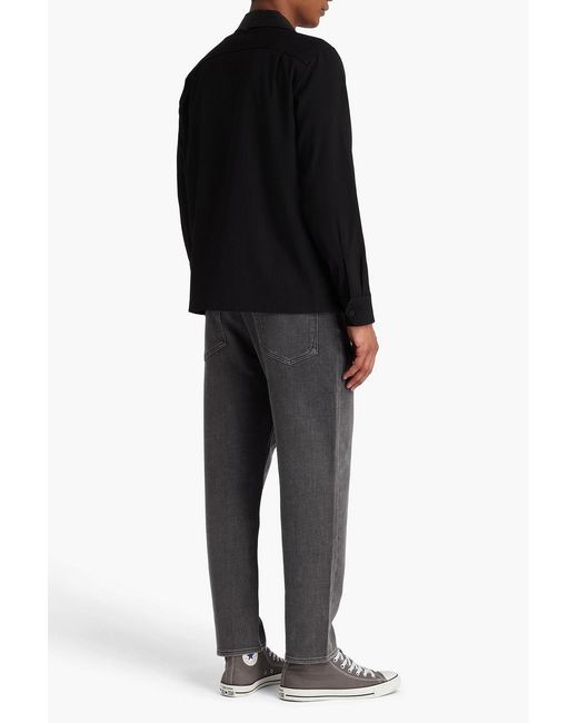 Rag & Bone Black Hyde Pinstriped Wool-Blend Jacquard Overshirt for men