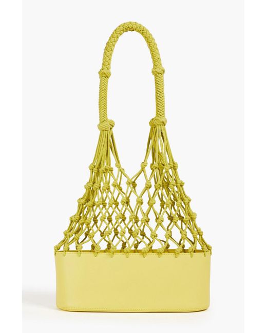 Zimmermann Yellow Macramé And Leather Shoulder Bag