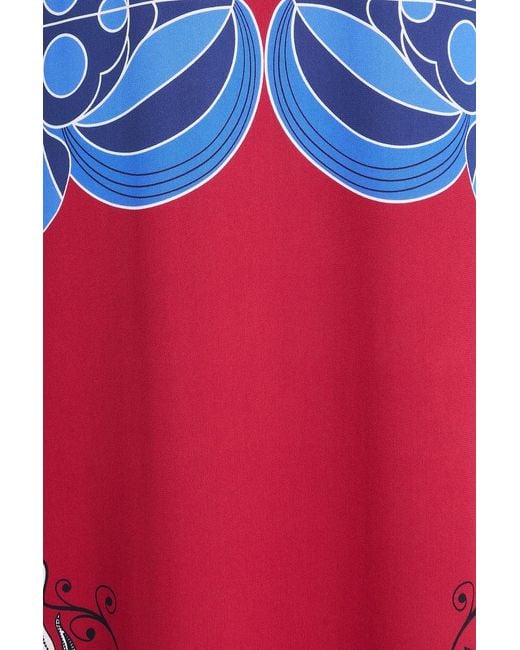 Borgo De Nor Blue Capucine Paisley-print Crepe Maxi Dress