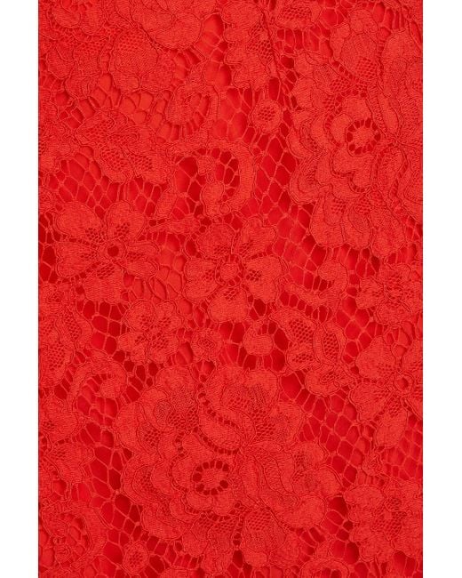 Dolce & Gabbana Red Midirock aus schnurgebundener spitze aus einer baumwollmischung
