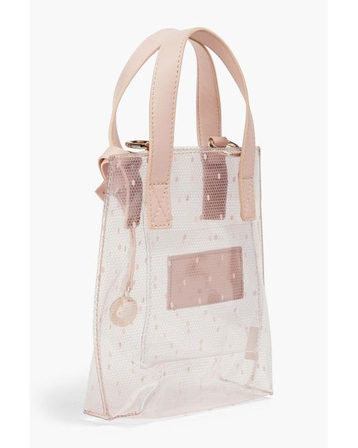 Red(v) White Point D'esprit And Pvc Tote