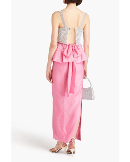 ROTATE BIRGER CHRISTENSEN Pink Layered Moire Maxi Skirt