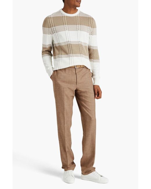 Canali Natural Mélange Wool, Silk And Linen-blend Pants for men