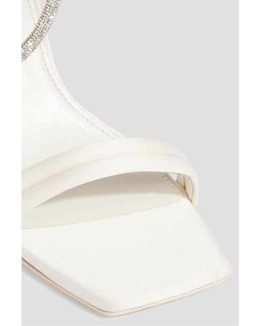 Jonathan Simkhai White Cassie Crystal-embellished Satin Slingback Sandals