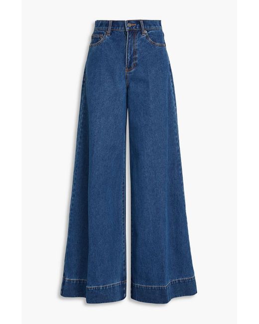 Veronica Beard Blue Haizley High-rise Wide-leg Jeans