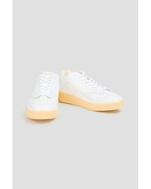 Jil Sander White Mesh And Leather Sneakers for men