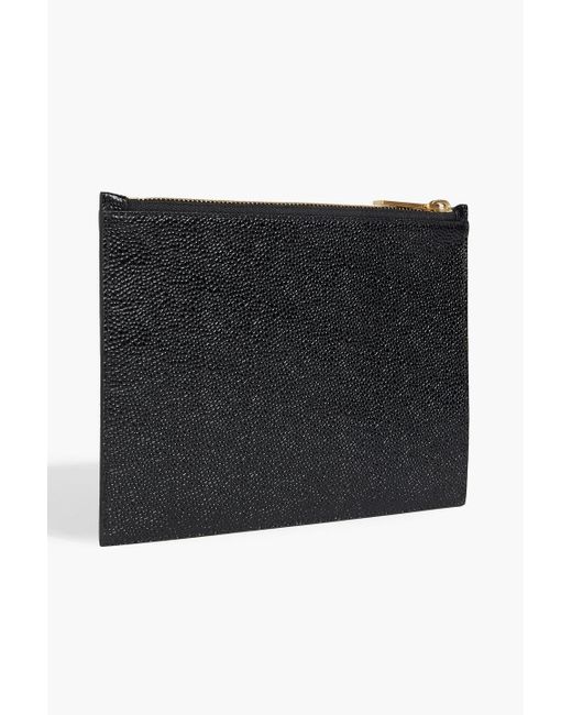 Thom Browne Black Pebbled-leather Coin Purse for men