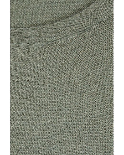 Brunello Cucinelli Green Metallic Cashmere-blend Jersey T-shirt
