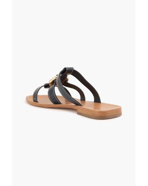 Claudie Pierlot Blue Embellished Leather Sandals