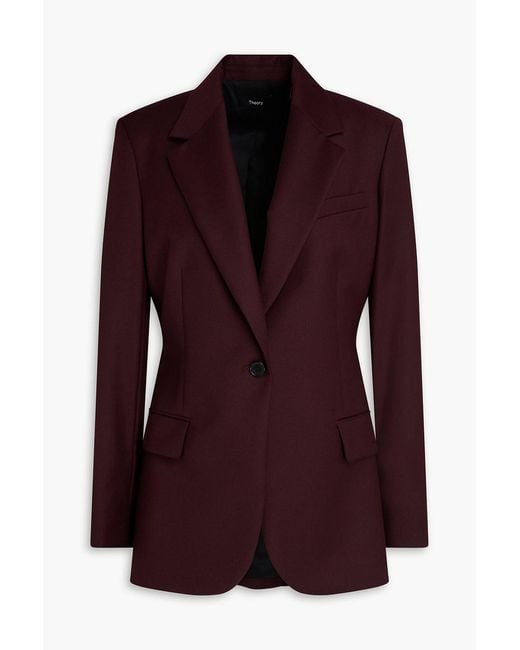 Theory Purple Wool-Twill Blazer