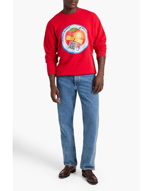 J.W. Anderson Red Printed Knitted Sweater for men