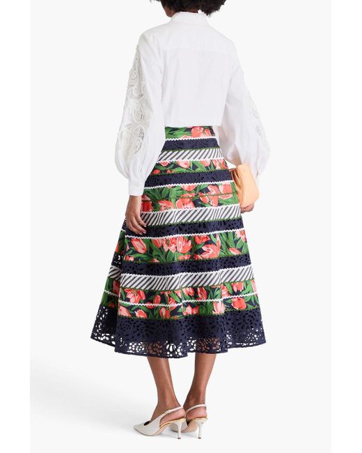 Carolina Herrera White Hemd aus popeline aus einer baumwollmischung mit spitzeneinsätzen