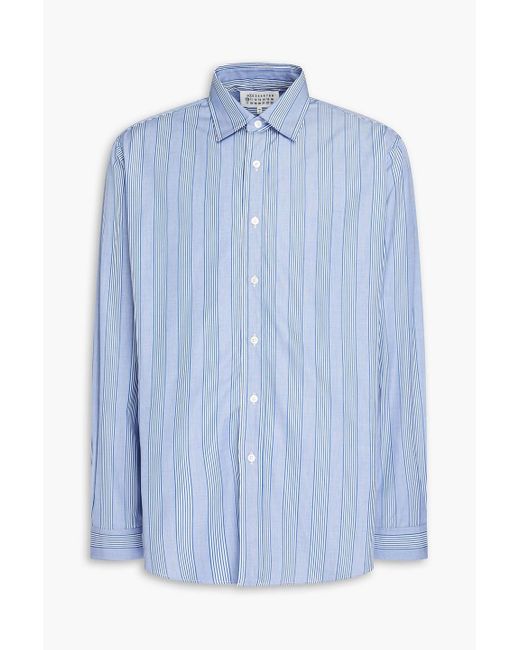 Maison Margiela Blue Striped Cotton-poplin Shirt for men