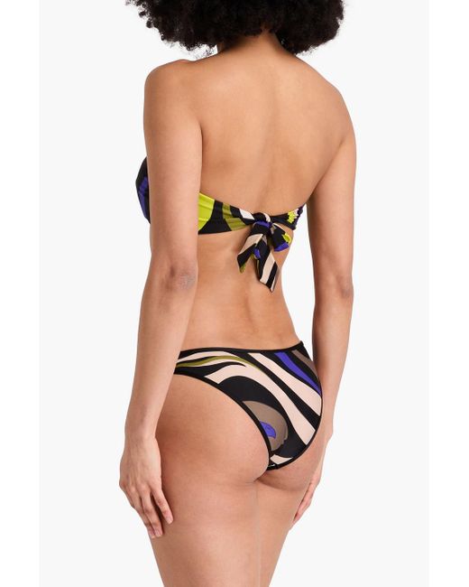 Emilio Pucci Blue Bikini-höschen aus stretch-jersey mit print
