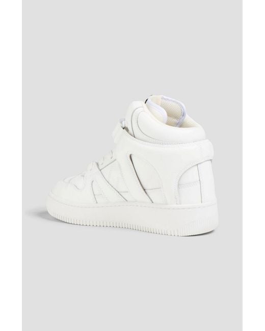 Isabel Marant White Brooklee Perforated Leather High-Top Sneakers