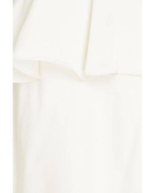 ROTATE BIRGER CHRISTENSEN White Crystal-embellished Recycled-polyester Blend Mini Dress